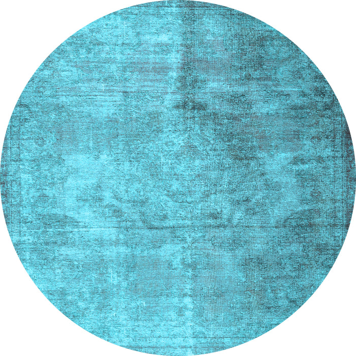 Round Machine Washable Persian Light Blue Traditional Rug, wshtr3264lblu