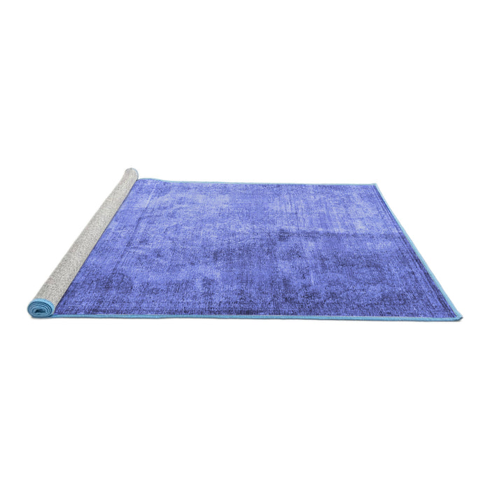 Sideview of Machine Washable Persian Blue Traditional Rug, wshtr3264blu