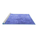 Sideview of Machine Washable Persian Blue Traditional Rug, wshtr3264blu