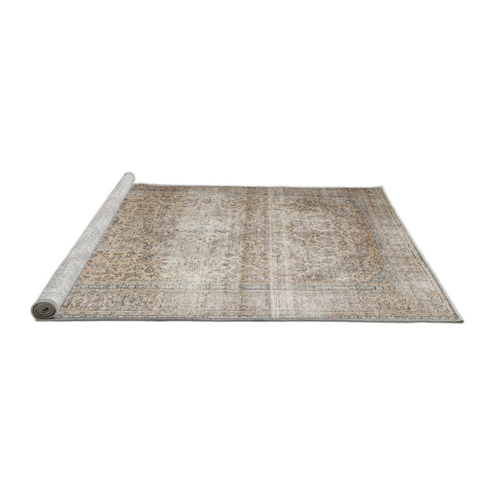Sideview of Machine Washable Traditional Desert Sand Beige Rug, wshtr3265