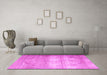 Machine Washable Persian Pink Traditional Rug in a Living Room, wshtr3265pnk