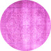 Round Persian Pink Traditional Rug, tr3265pnk