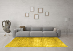 Machine Washable Persian Yellow Traditional Rug in a Living Room, wshtr3265yw