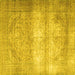 Square Machine Washable Persian Yellow Traditional Rug, wshtr3265yw
