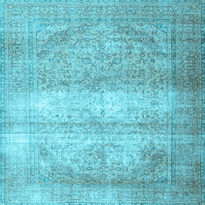Square Machine Washable Persian Light Blue Traditional Rug, wshtr3265lblu