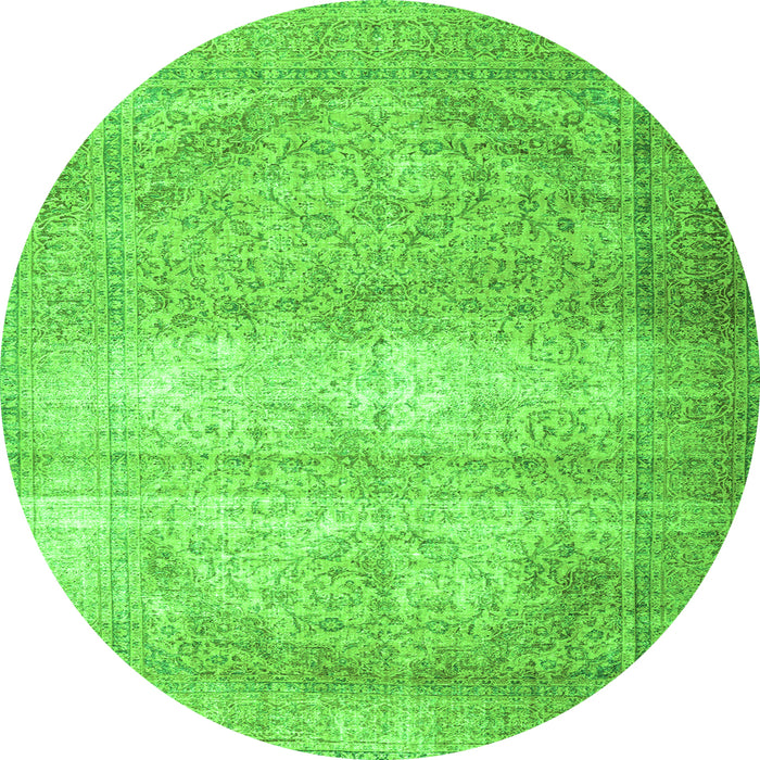 Square Persian Green Traditional Rug, tr3265grn