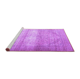 Sideview of Machine Washable Persian Purple Traditional Area Rugs, wshtr3265pur