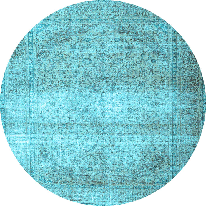 Round Persian Light Blue Traditional Rug, tr3265lblu