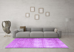Machine Washable Persian Purple Traditional Area Rugs in a Living Room, wshtr3265pur