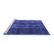 Sideview of Machine Washable Persian Blue Traditional Rug, wshtr3266blu