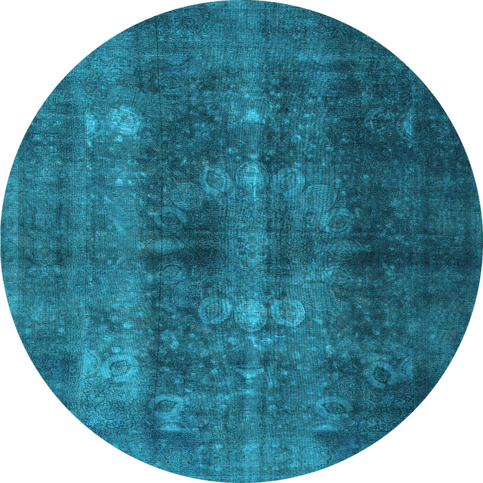 Round Machine Washable Persian Light Blue Traditional Rug, wshtr3266lblu