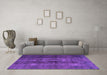 Machine Washable Persian Purple Traditional Area Rugs in a Living Room, wshtr3266pur