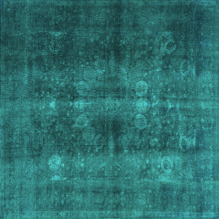 Square Machine Washable Persian Turquoise Traditional Area Rugs, wshtr3266turq