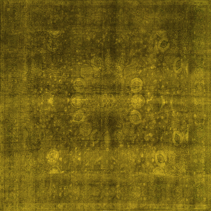 Square Machine Washable Persian Yellow Traditional Rug, wshtr3266yw