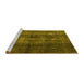 Sideview of Machine Washable Persian Yellow Traditional Rug, wshtr3266yw