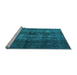 Sideview of Machine Washable Persian Light Blue Traditional Rug, wshtr3266lblu