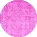 Round Persian Pink Traditional Rug, tr3267pnk