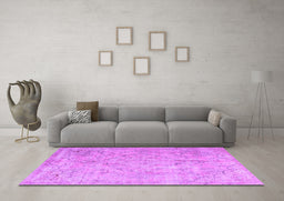 Machine Washable Persian Purple Traditional Area Rugs in a Living Room, wshtr3267pur