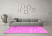 Machine Washable Persian Pink Traditional Rug in a Living Room, wshtr3267pnk