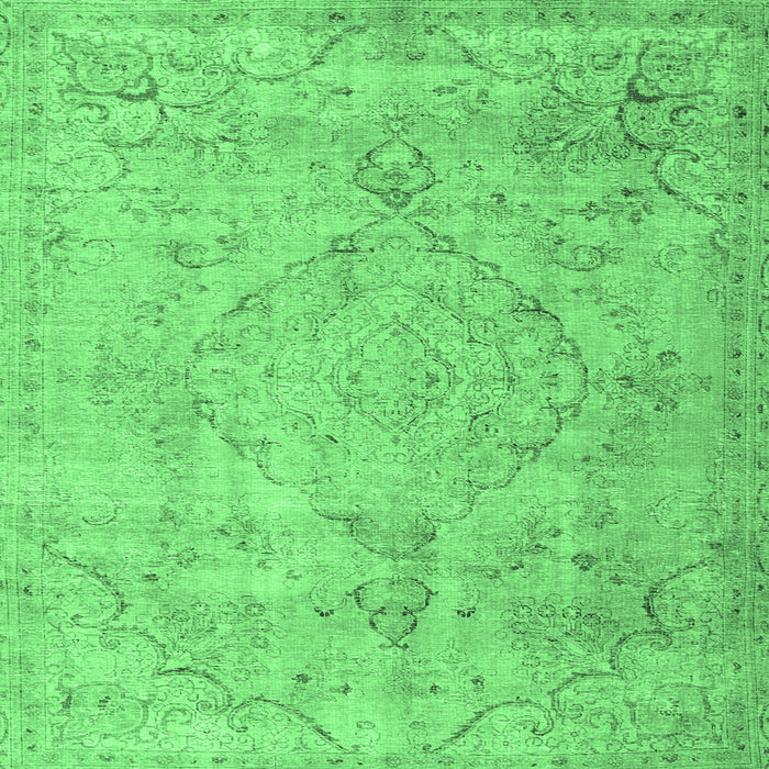 Square Persian Emerald Green Traditional Rug, tr3267emgrn