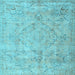 Square Persian Light Blue Traditional Rug, tr3267lblu