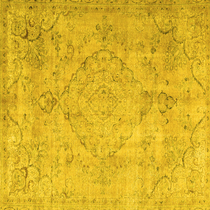 Square Persian Yellow Traditional Rug, tr3267yw