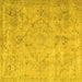 Square Persian Yellow Traditional Rug, tr3267yw