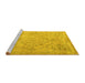 Sideview of Machine Washable Persian Yellow Traditional Rug, wshtr3267yw