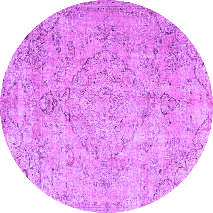 Round Persian Purple Traditional Rug, tr3267pur