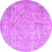 Round Persian Purple Traditional Rug, tr3267pur