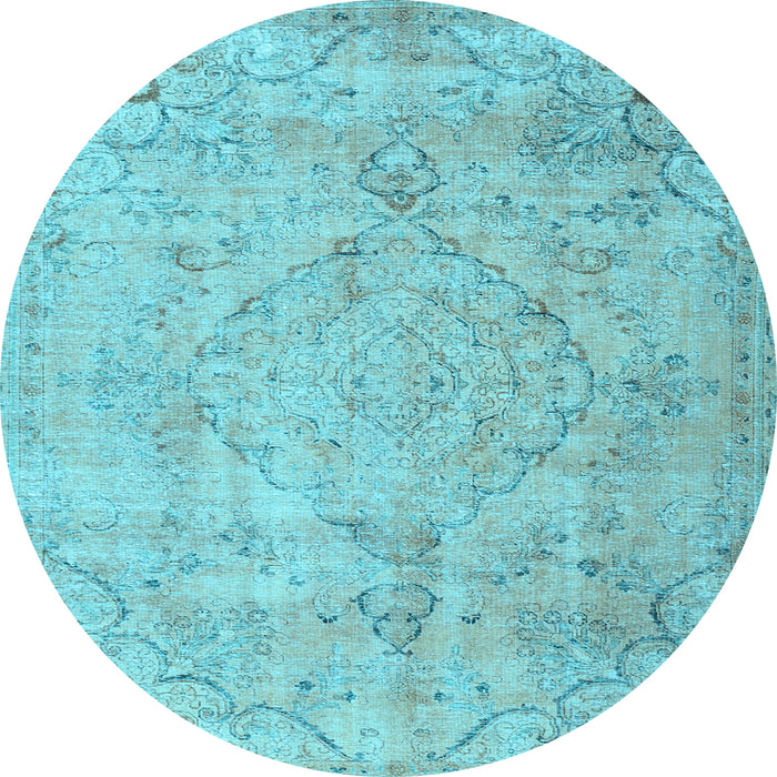 Round Persian Light Blue Traditional Rug, tr3267lblu