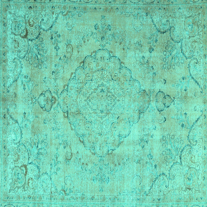 Square Machine Washable Persian Turquoise Traditional Area Rugs, wshtr3267turq