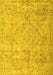 Machine Washable Persian Yellow Traditional Rug, wshtr3267yw