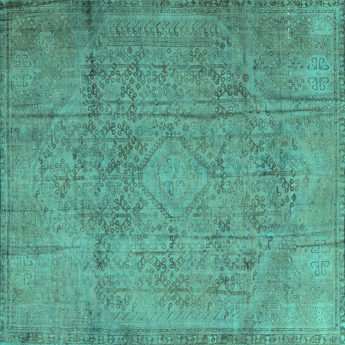 Square Persian Turquoise Traditional Rug, tr3268turq
