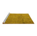 Sideview of Machine Washable Persian Yellow Traditional Rug, wshtr3268yw