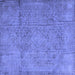 Square Persian Blue Traditional Rug, tr3268blu