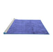 Sideview of Machine Washable Persian Blue Traditional Rug, wshtr3268blu