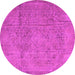 Round Persian Pink Traditional Rug, tr3268pnk