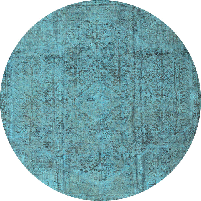 Round Persian Light Blue Traditional Rug, tr3268lblu