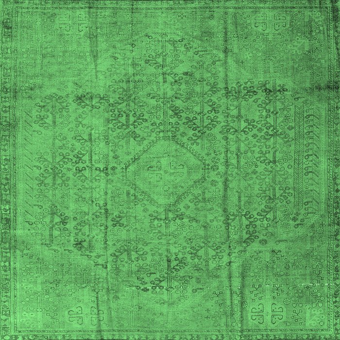 Square Persian Emerald Green Traditional Rug, tr3268emgrn
