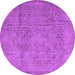 Round Persian Purple Traditional Rug, tr3268pur