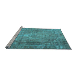 Sideview of Machine Washable Persian Light Blue Traditional Rug, wshtr3269lblu