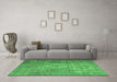 Machine Washable Persian Emerald Green Traditional Area Rugs in a Living Room,, wshtr3269emgrn