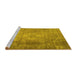 Sideview of Machine Washable Persian Yellow Traditional Rug, wshtr3269yw