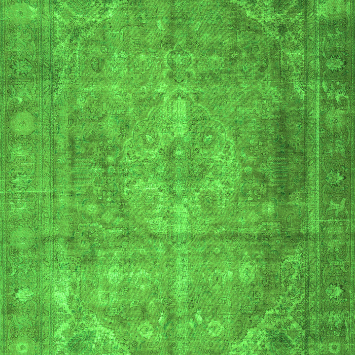 Serging Thickness of Machine Washable Persian Green Traditional Area Rugs, wshtr3269grn