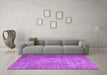 Machine Washable Persian Purple Traditional Area Rugs in a Living Room, wshtr3269pur