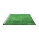 Sideview of Machine Washable Persian Emerald Green Traditional Area Rugs, wshtr3269emgrn