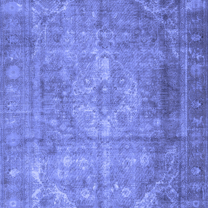 Machine Washable Persian Blue Traditional Rug, wshtr3269blu