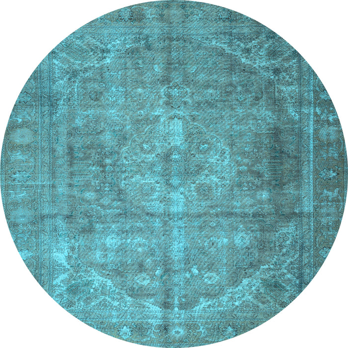 Round Persian Light Blue Traditional Rug, tr3269lblu