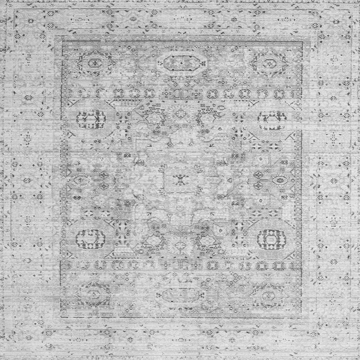 Round Machine Washable Oriental Gray Traditional Rug, wshtr326gry